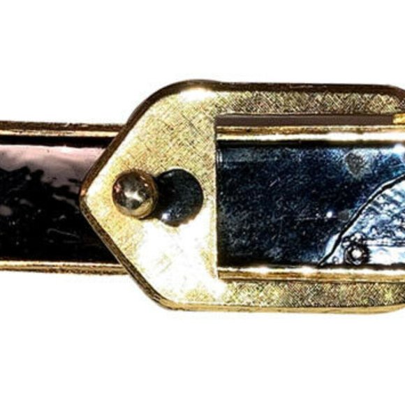 Accessocraft NYC Gold Tone Black and White Enamel Belt main image 3